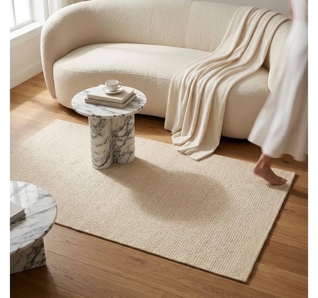Elegant Floors Kelim Teppich Taupe Handgewebt Wolle