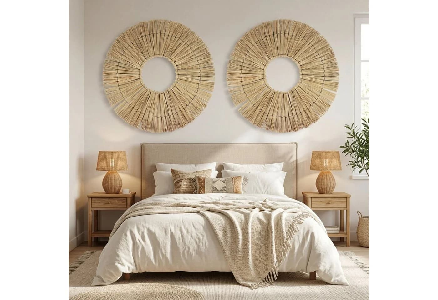 Marrakesch Orient & Mediterran Interior Rattan Wanddeko Boho Rund 58cm