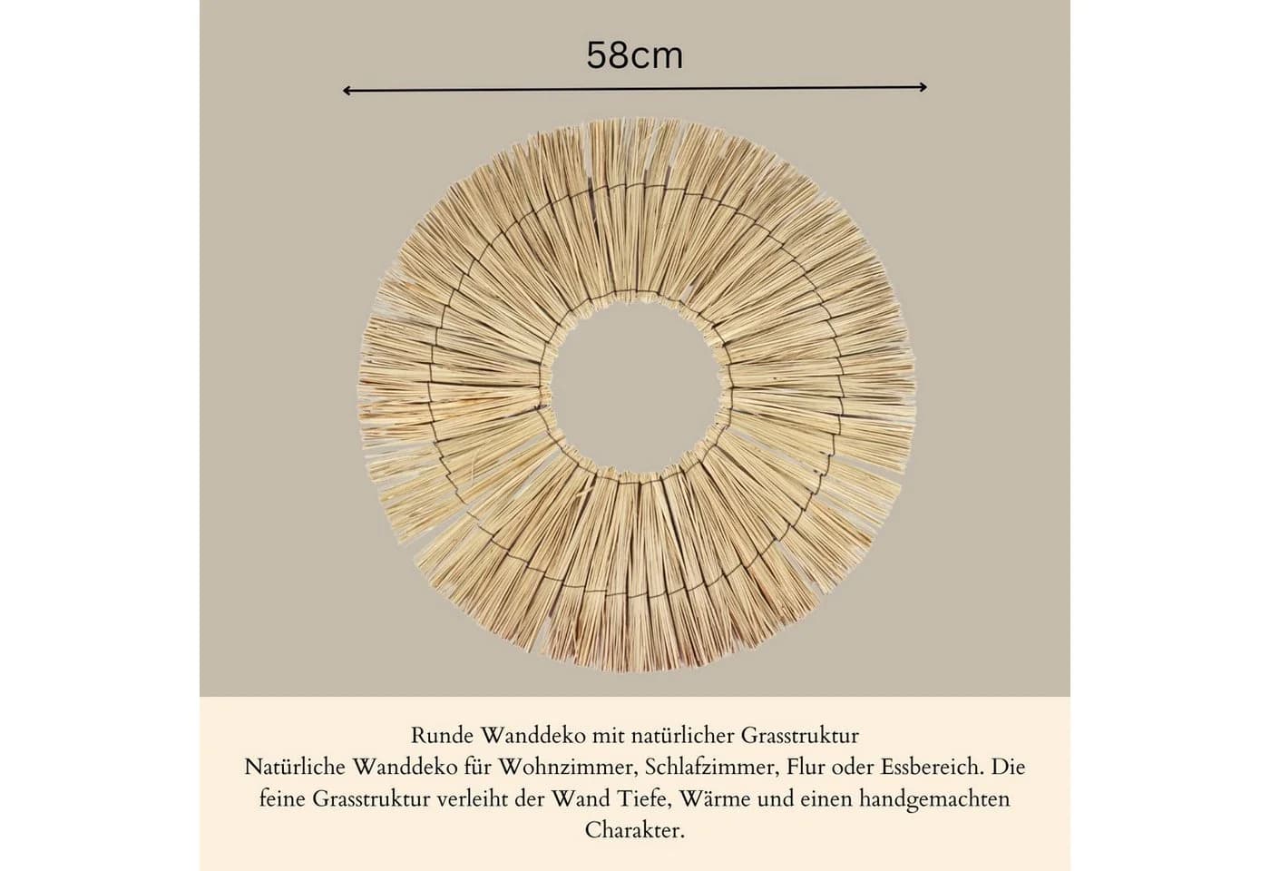 Marrakesch Orient & Mediterran Interior Rattan Wanddeko Boho Rund 58cm - Bild 3