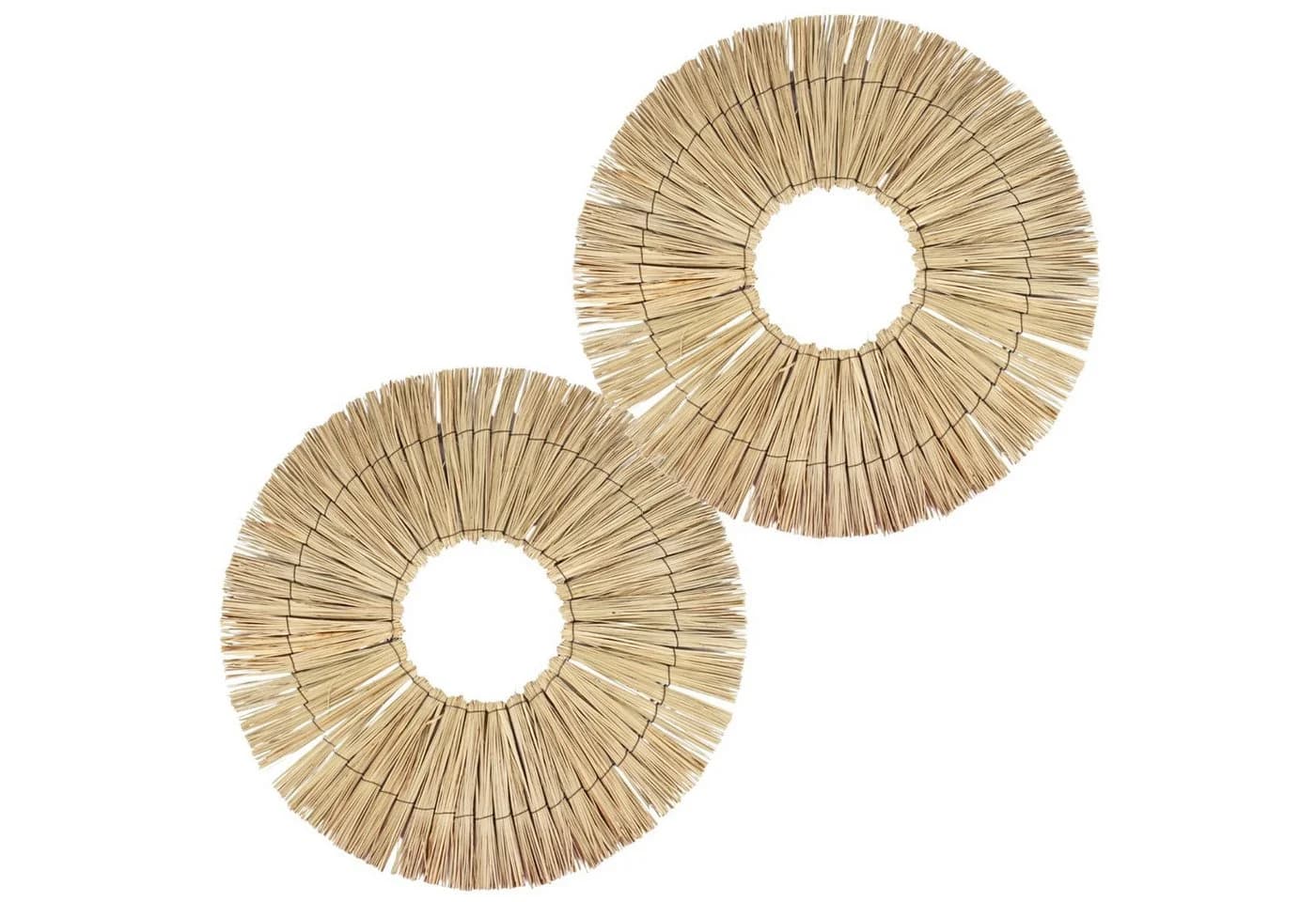 Marrakesch Orient & Mediterran Interior Rattan Wanddeko 2er Set Beige Boho - Bild 2