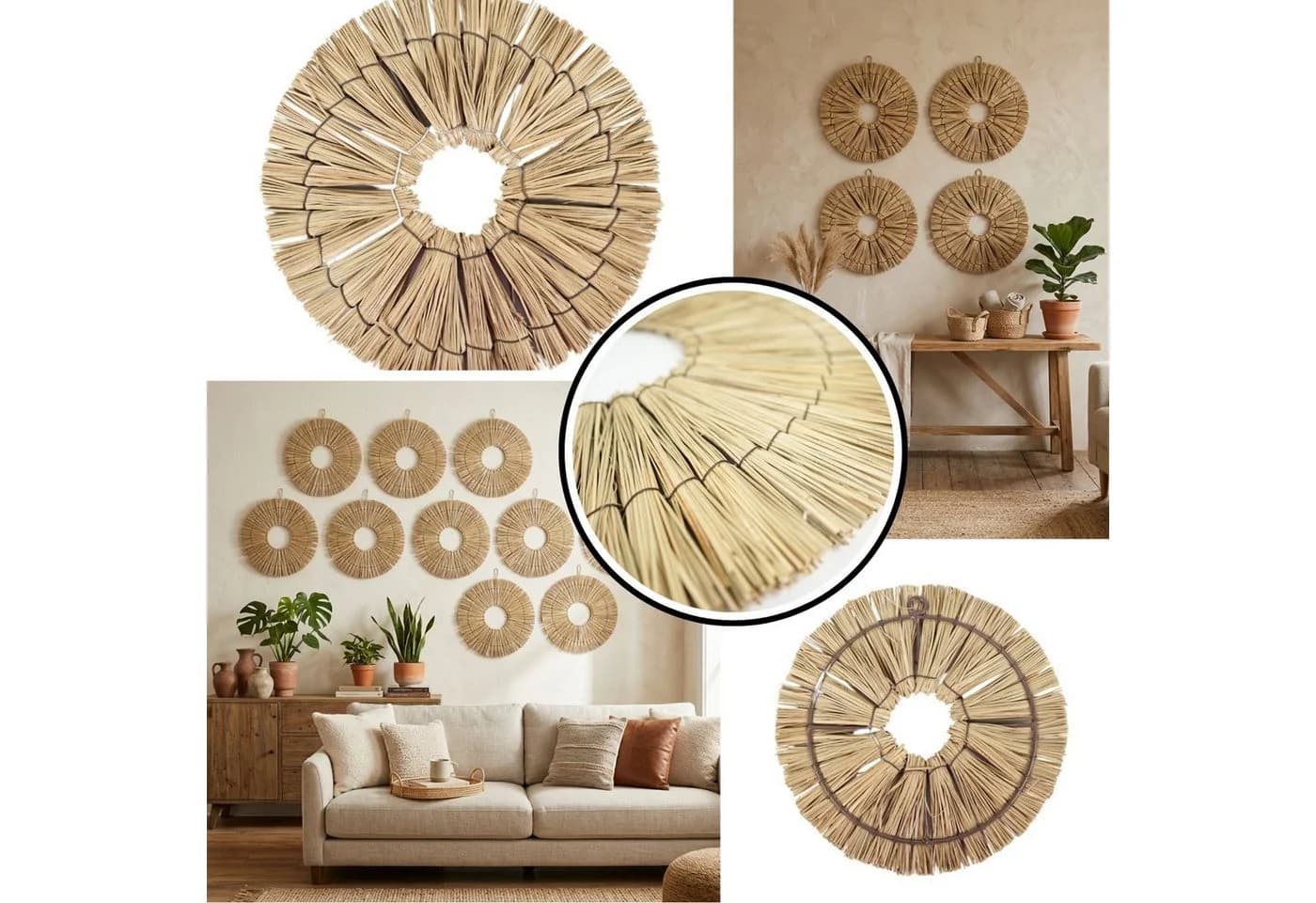 Marrakesch Orient & Mediterran Interior Wanddeko 8er Set Rattan Boho - Bild 4