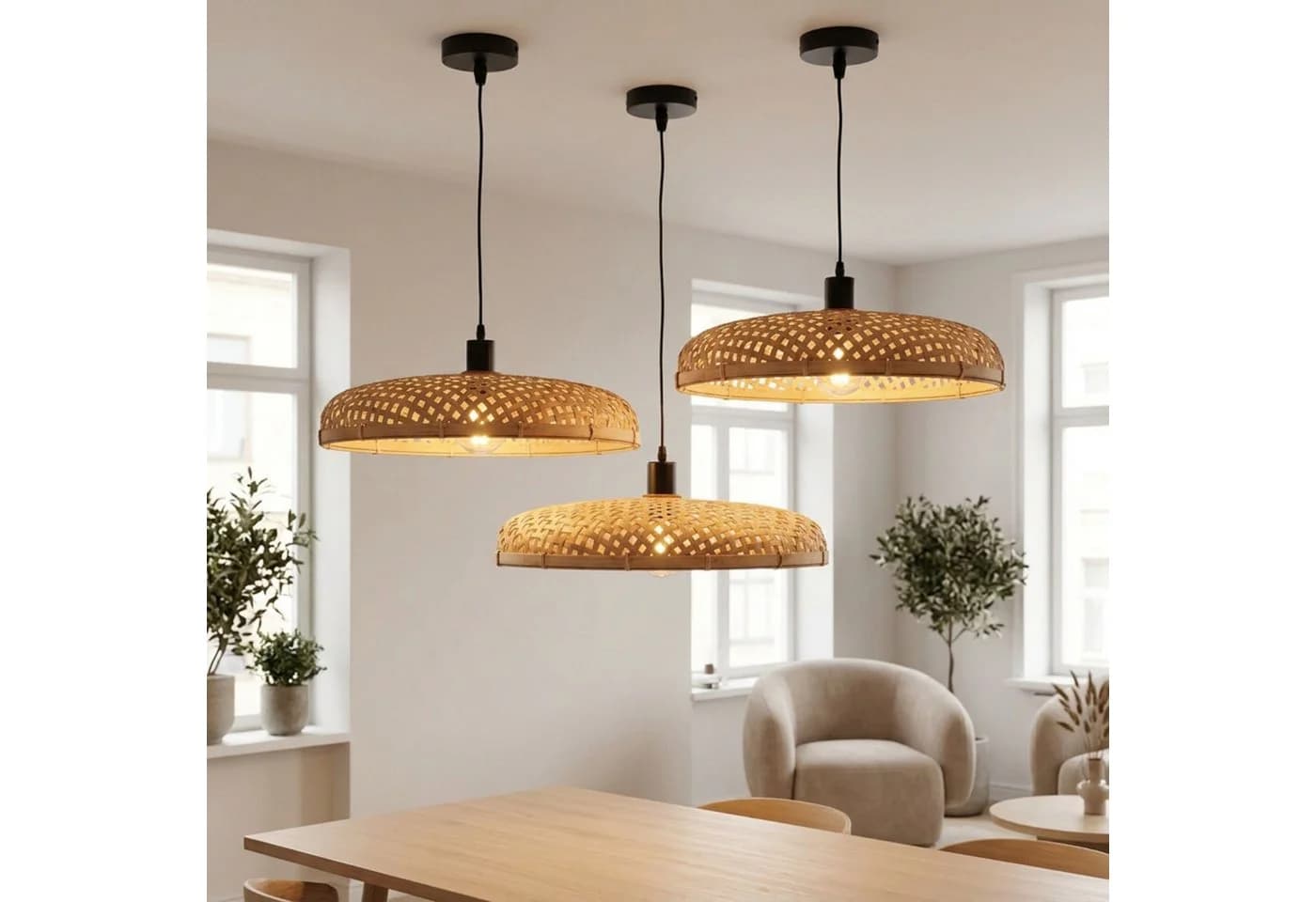 Marrakesch Orient & Mediterran Interior Paloma Pendelleuchte Rattan Natur E27