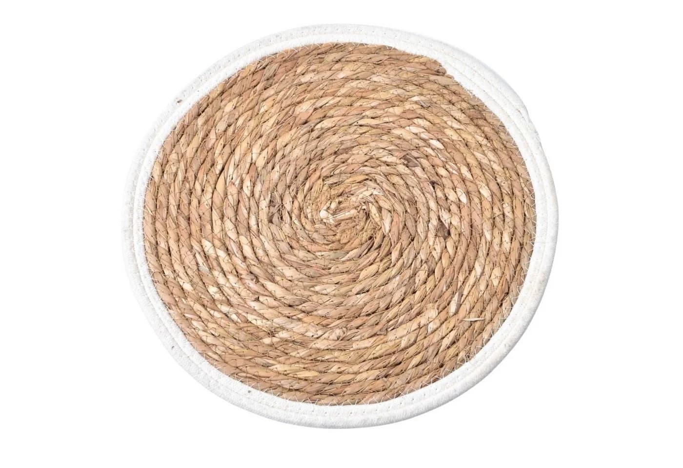 Marrakesch Orient & Mediterran Interior Rattan Platzset Weiß Braunes Rattan - Bild 2