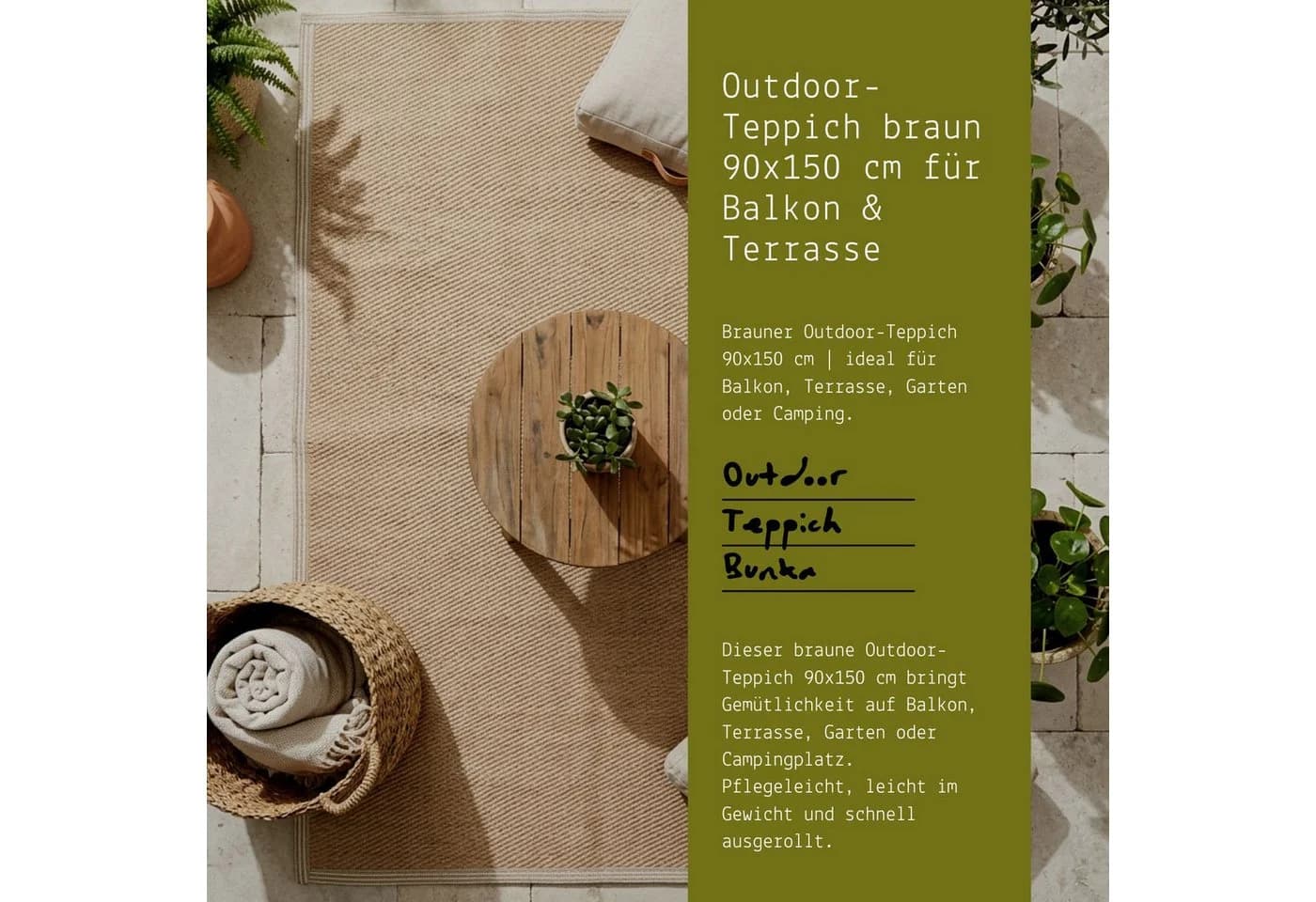 Marrakesch Orient & Mediterran Interior Outdoorteppich Braun Jute-Optik - Bild 3