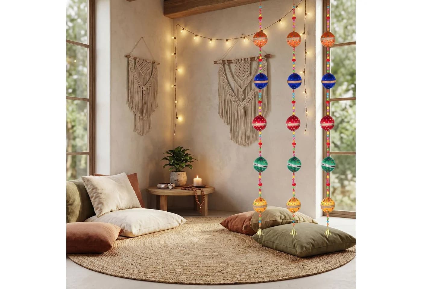 Marrakesch Orient & Mediterran Hängedekoration 3er Set Boho Chakra Bunt