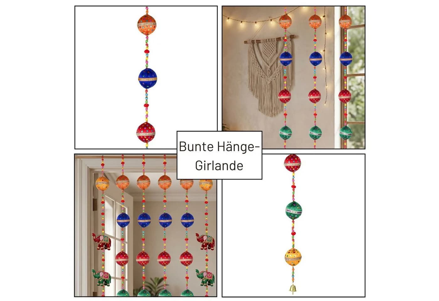Marrakesch Orient & Mediterran Hängedekoration 3er Set Boho Chakra Bunt - Bild 5