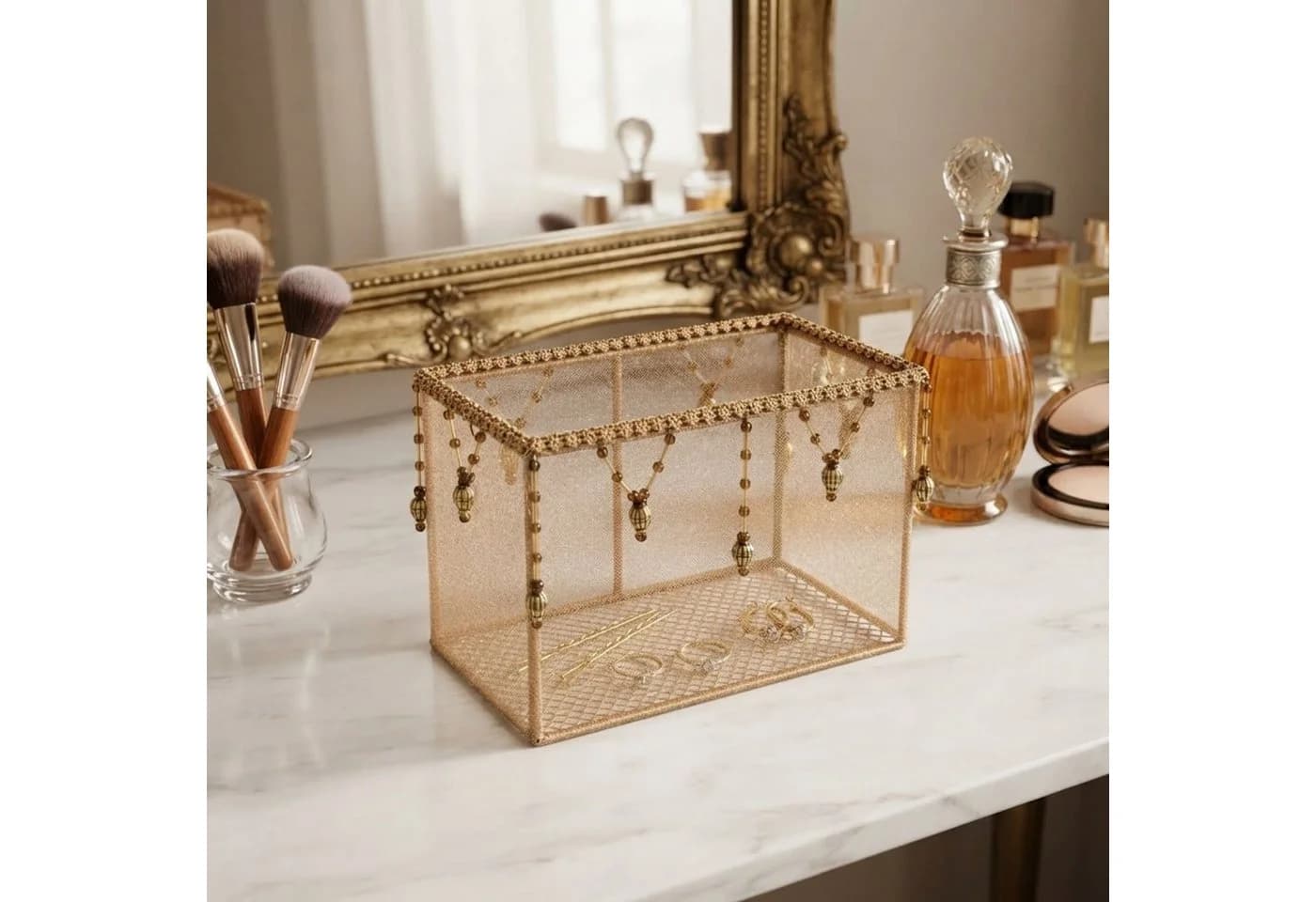 Marrakesch Orient & Mediterran Interior Dekoschale Bohemian Metall Braun Gold - Bild 5