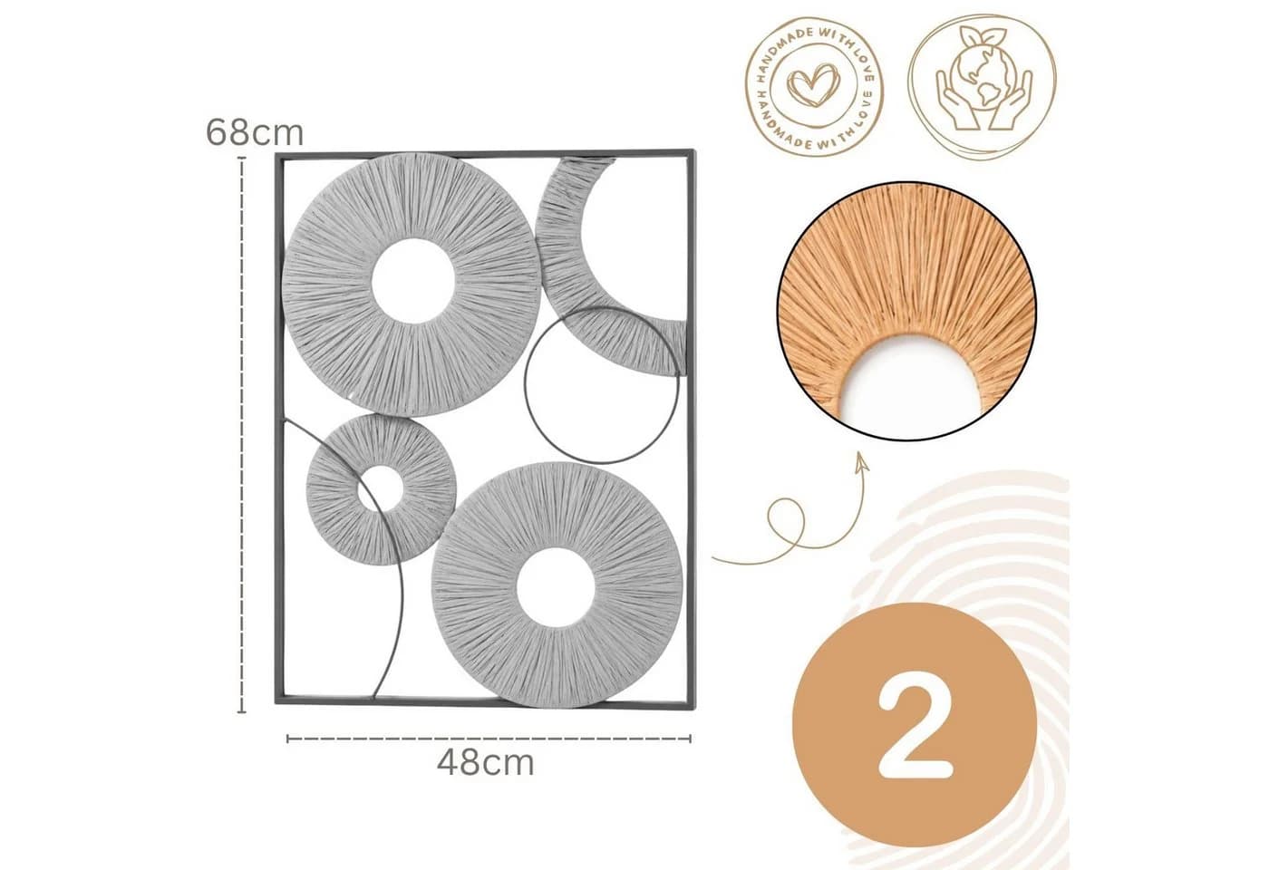 Marrakesch Orient & Mediterran Interior Wanddeko 2er Set Metall Natur - Bild 3
