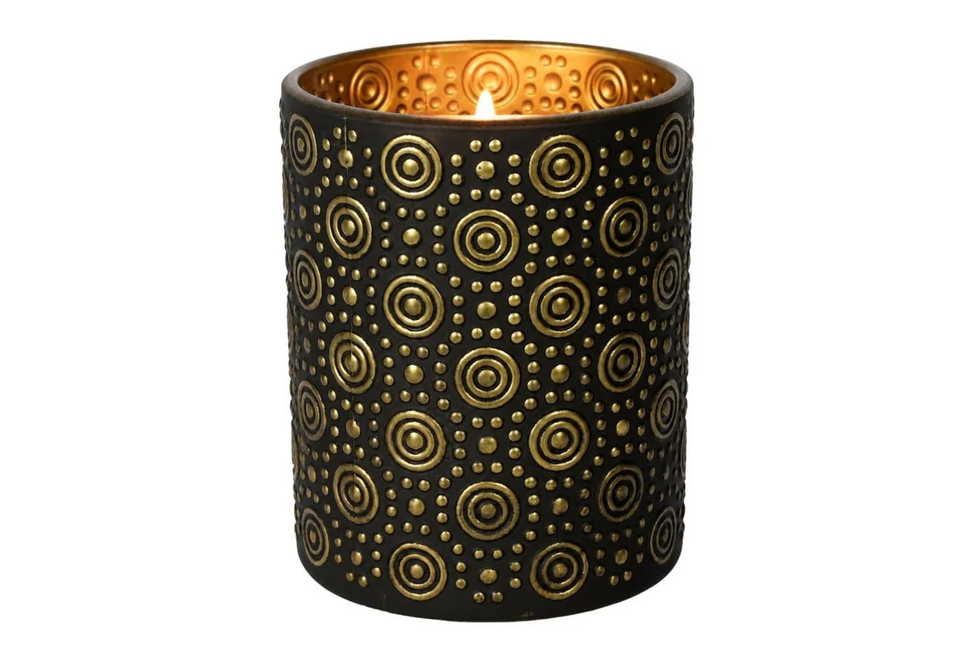 Marrakesch Orient & Mediterran Interior Windlicht Hailey Schwarz Gold Glas - Bild 2