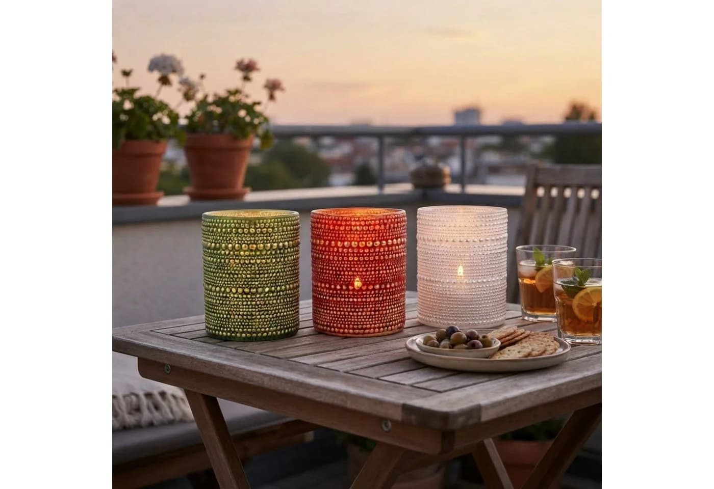 Marrakesch Orient & Mediterran Interior Windlicht Nelle Rund Weiß Glas