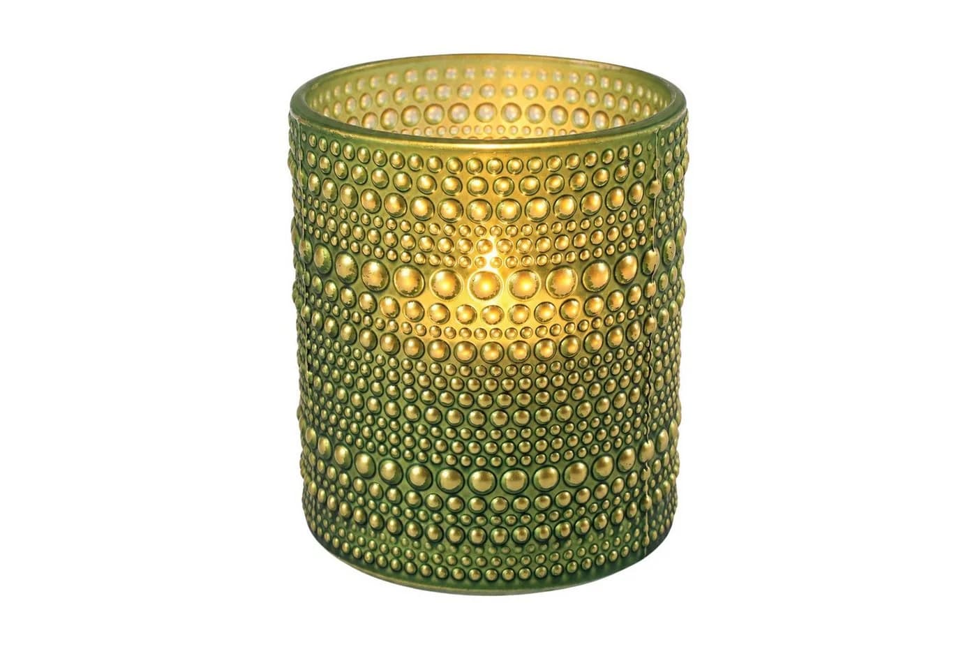 Marrakesch Orient & Mediterran Windlicht Nelle Grün Strukturglas 10 cm - Bild 2