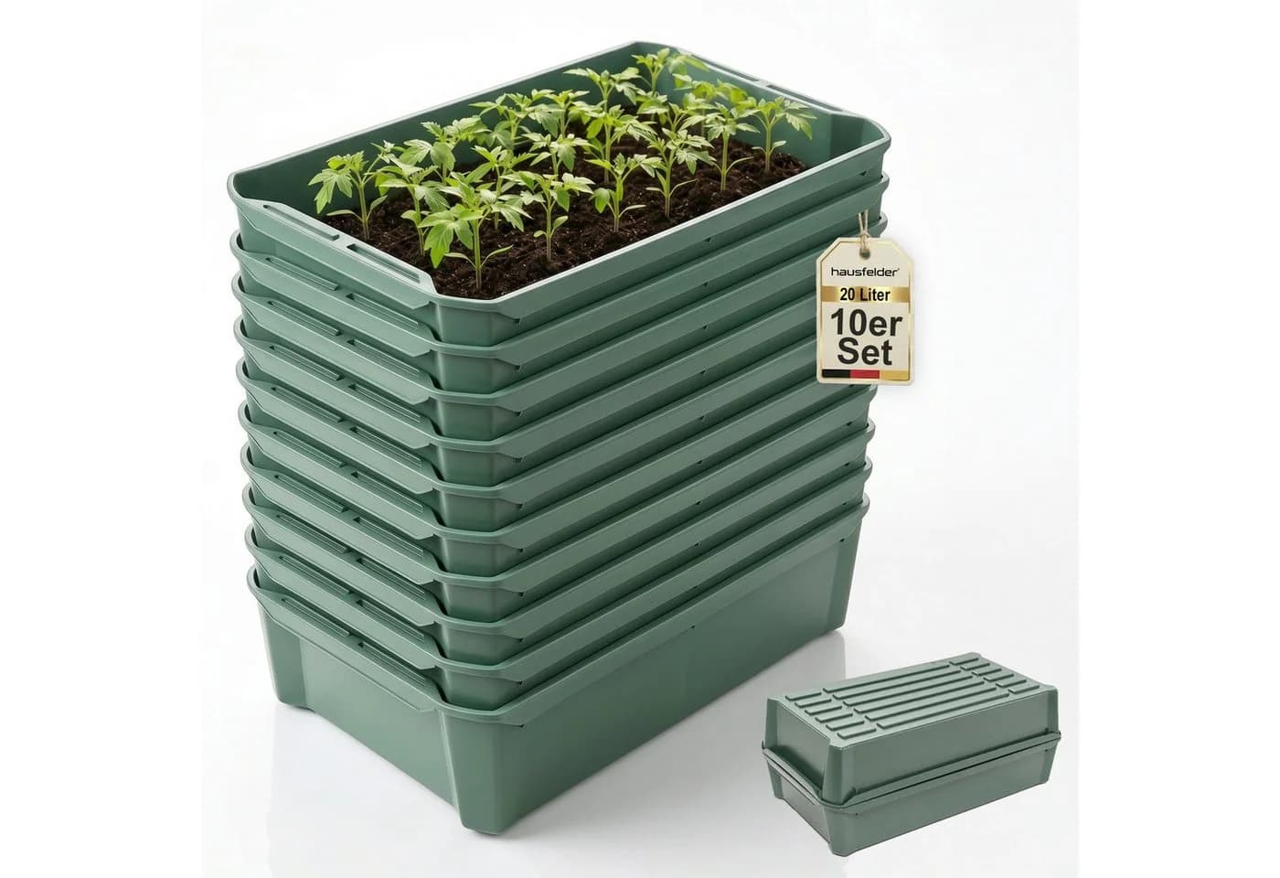 Hausfelder Pflanzschale Grün 58x32x11cm 10er Set - Bild 2