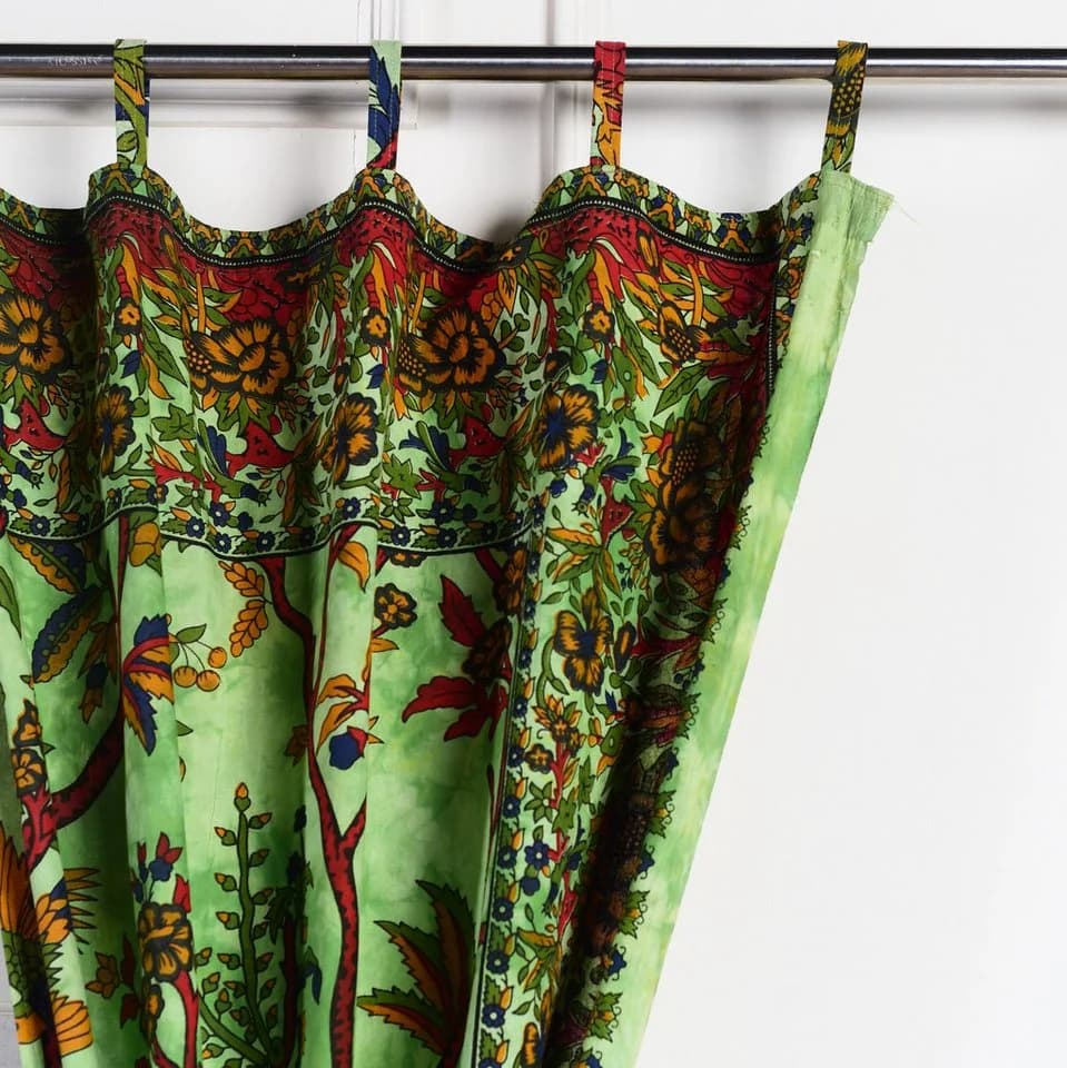 Karmandala Vorhang 2er-Set Grün Lebensbaum Baumwolle Boho - Bild 5