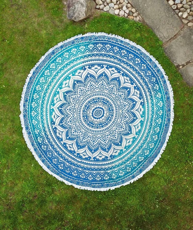 Karmandala Picknickdecke Ombre Mandala Boho Style Ø 185 cm - Bild 2