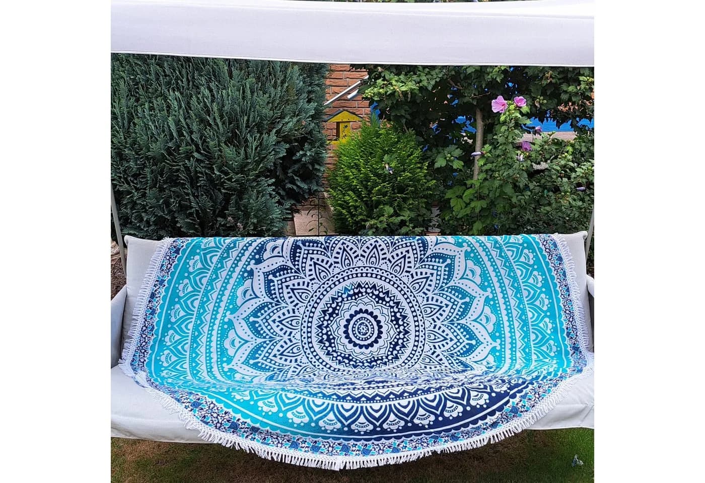 Karmandala Picknickdecke Ombre Mandala Boho Style Ø 185 cm - Bild 5