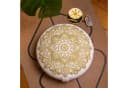 Karmandala Yogakissen rund mit Mandala Stickerei Gold & Buchweizenfüllung Bild 2