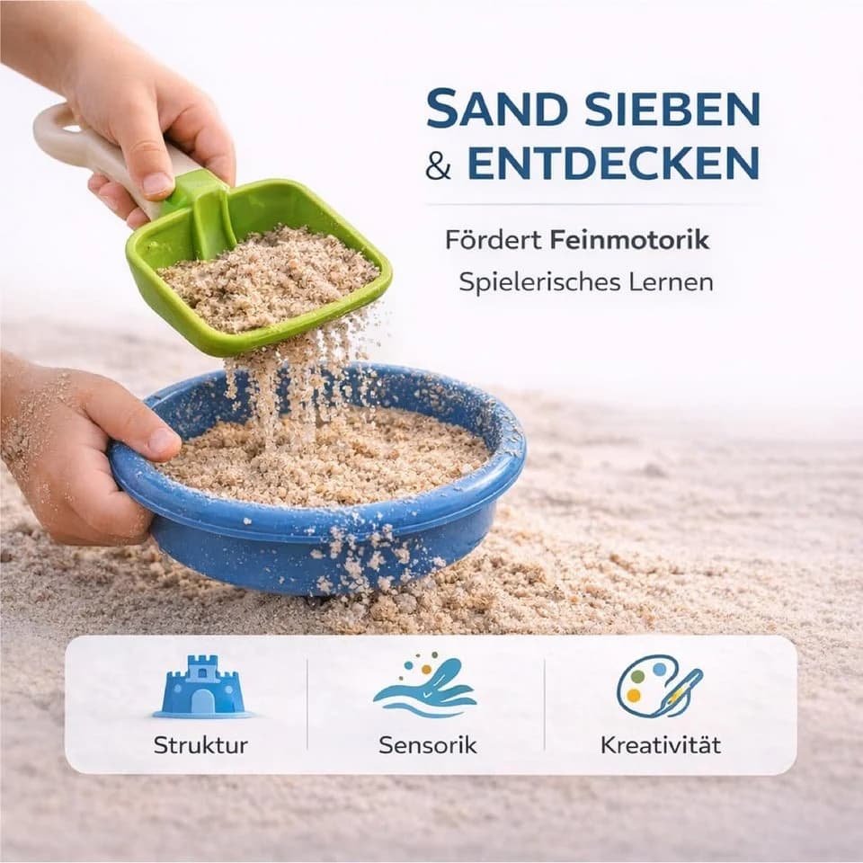 TK Gruppe Sandform-Set 9-teilig Sandspielzeug mit Schaufel, Rechen & Sieb - Bild 4