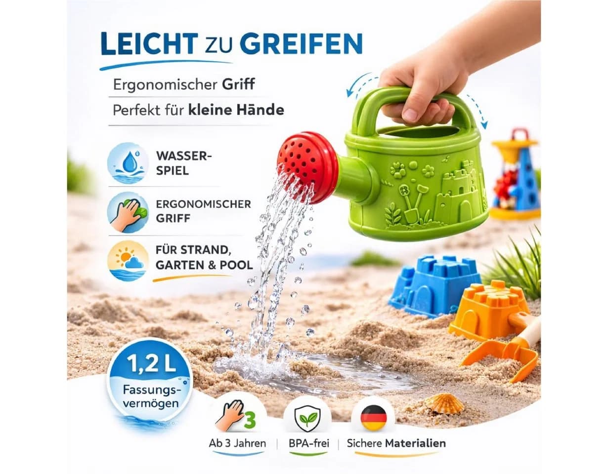 TK Gruppe Sandform-Set 9-teilig Sandspielzeug mit Schaufel, Rechen & Sieb - Bild 5