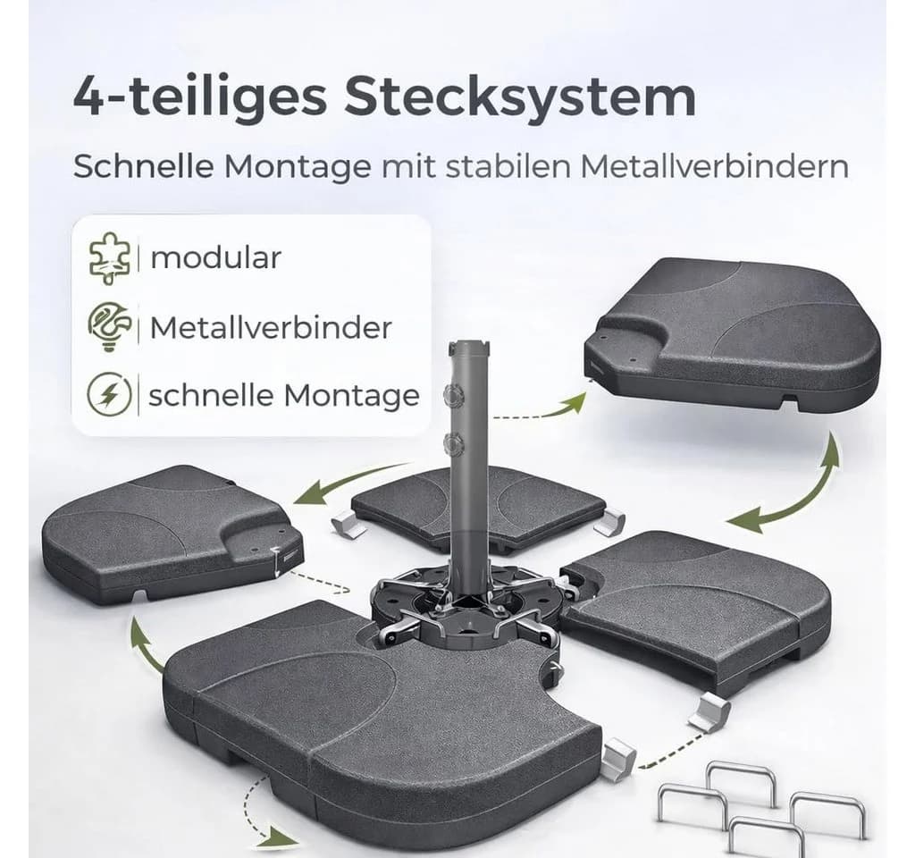 TK Gruppe Schirmgewichte Kunststoff 4-teilig bis 80 kg - Bild 3