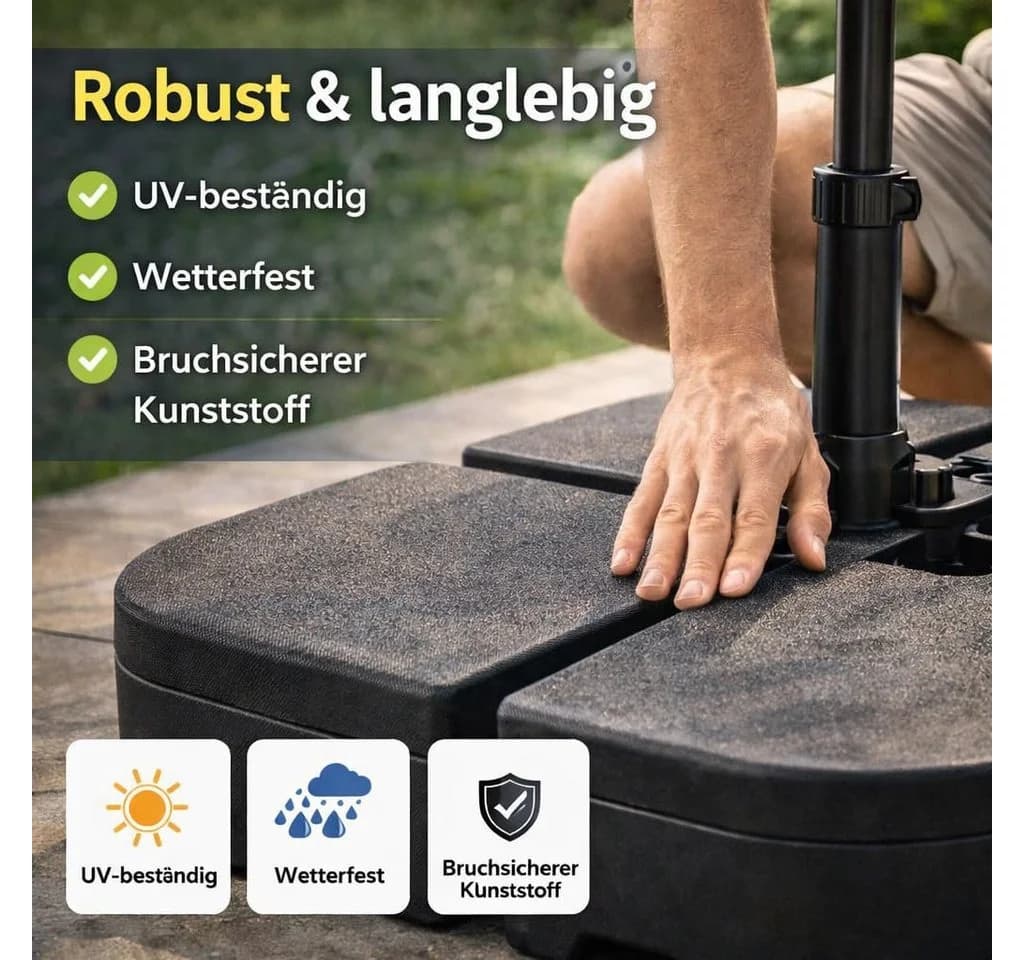 TK Gruppe Schirmgewichte Kunststoff 4-teilig bis 80 kg - Bild 5