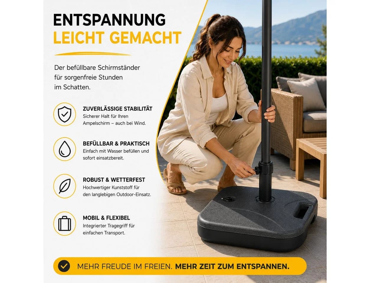 toolmate® Schirmständer Ampelschirm Bodenkreuz