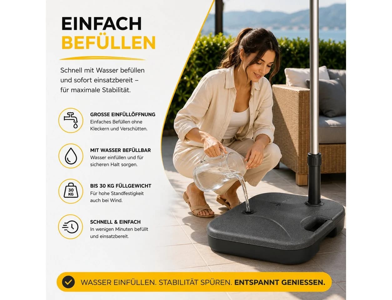 toolmate® Schirmständer Ampelschirm Bodenkreuz - Bild 3