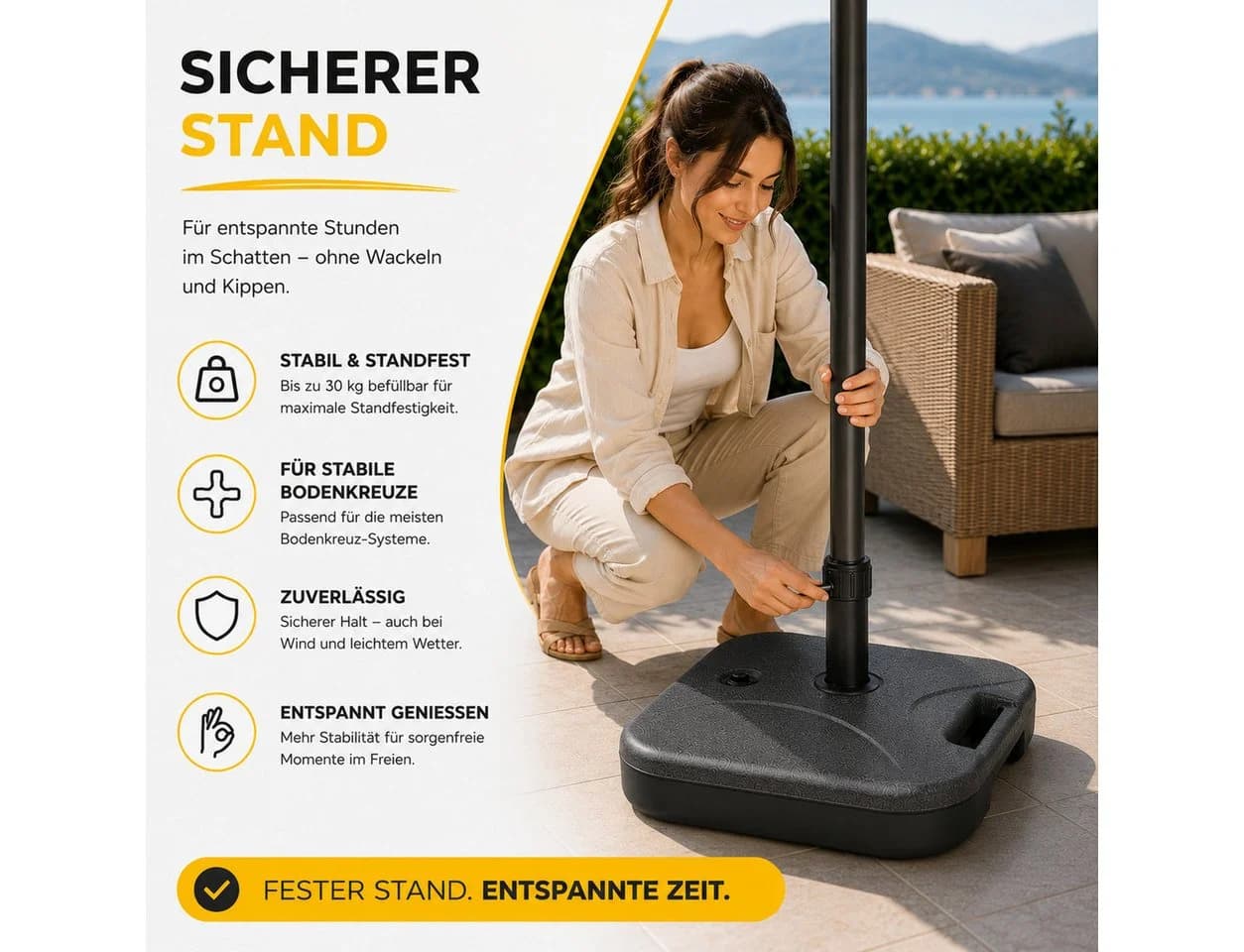 toolmate® Schirmständer Ampelschirm Bodenkreuz - Bild 5