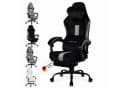 PixelPilot Gaming-Stuhl Ergonomisch mit Fußstütze Grau/Schwarz Bild 2