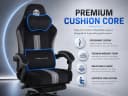 PixelPilot Gaming-Stuhl Ergonomisch mit Fußstütze Grau/Schwarz Bild 3