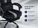 PixelPilot Gaming-Stuhl Ergonomisch mit Fußstütze Grau/Schwarz Bild 4