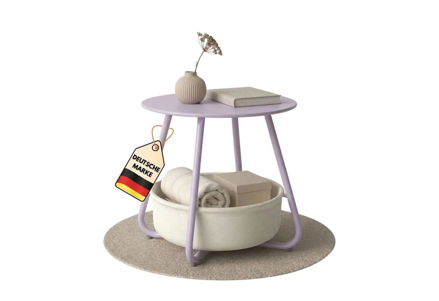 Coemo Wohnzimmertisch KOSI Lila Metallgestell mit Aufbewahrungskorb - Bild 2