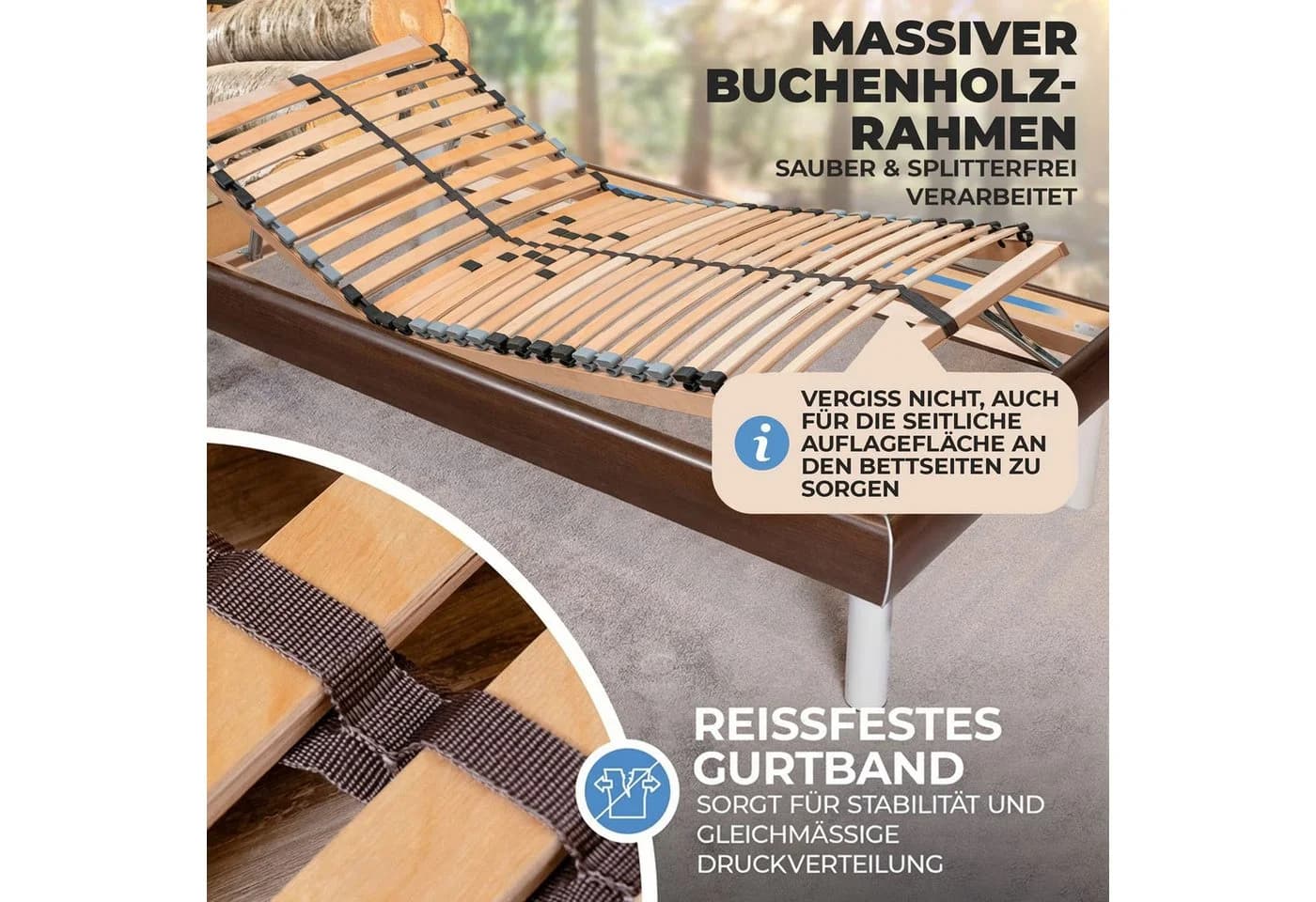 Coemo Lattenrost ERGO KF 7 Zonen verstellbar Buchenholz - Bild 5