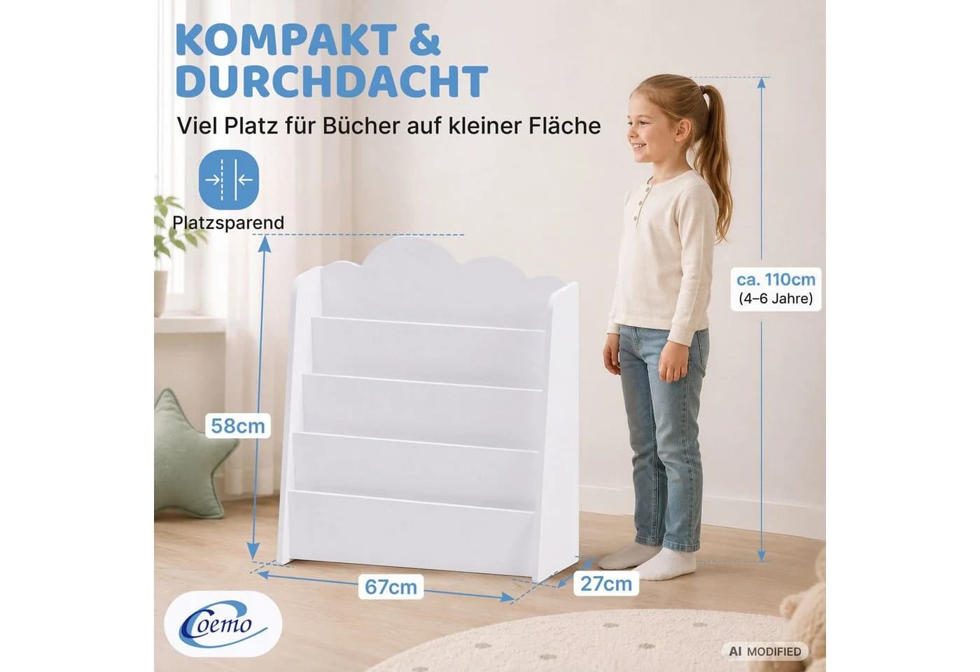 Coemo Standregal CLOUDY Aufbewahrungskiste Weiß - Bild 5