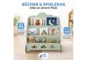Coemo Standregal BOOKIE Aufbewahrungsrollwagen Holz Mintgrün Bild 1