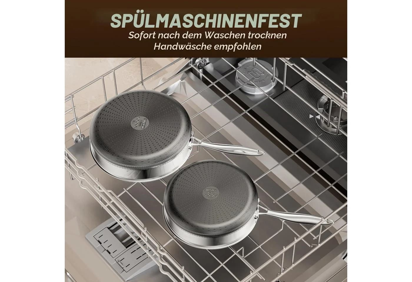 Bundviel Tiefe Bratpfanne mit Deckel Edelstahl Antihaft - Bild 5