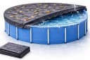 Gartiva® Poolüberdachung rund schwarz – 200 g/m² Solar Poolplane UV-beständig Bild 2