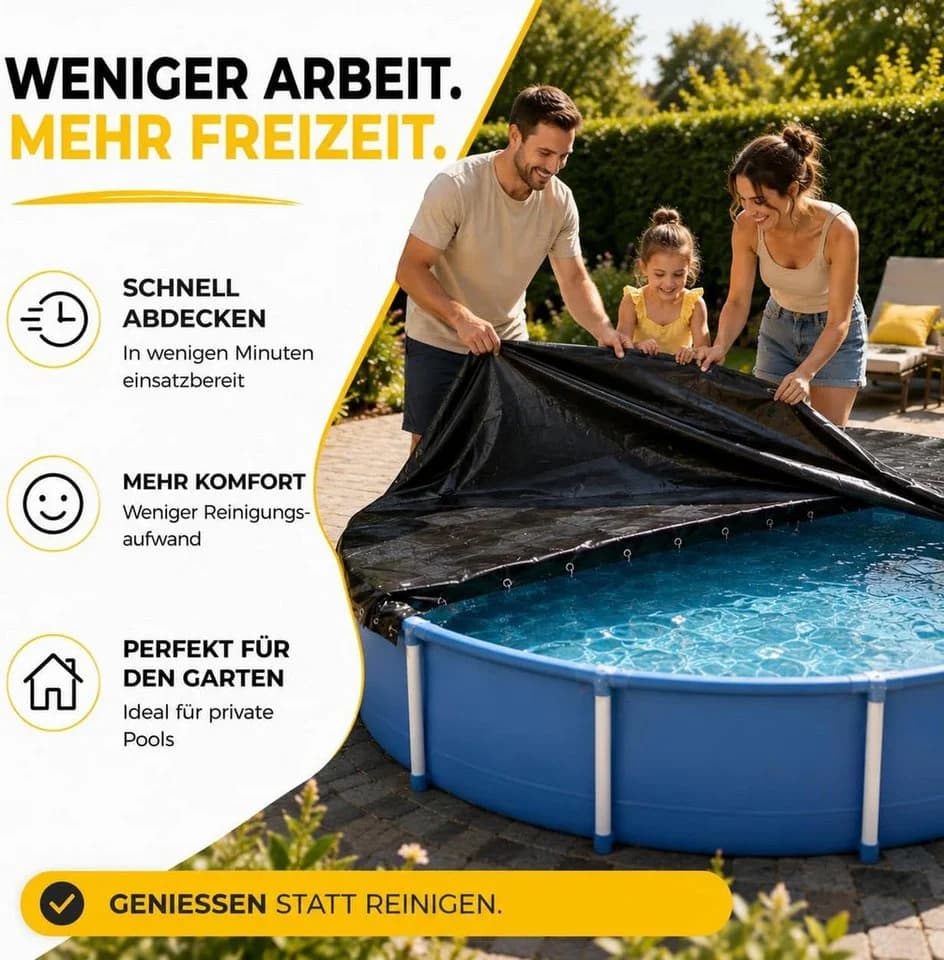 toolmate® Poolüberdachung rund 200 g/m² UV-resistent