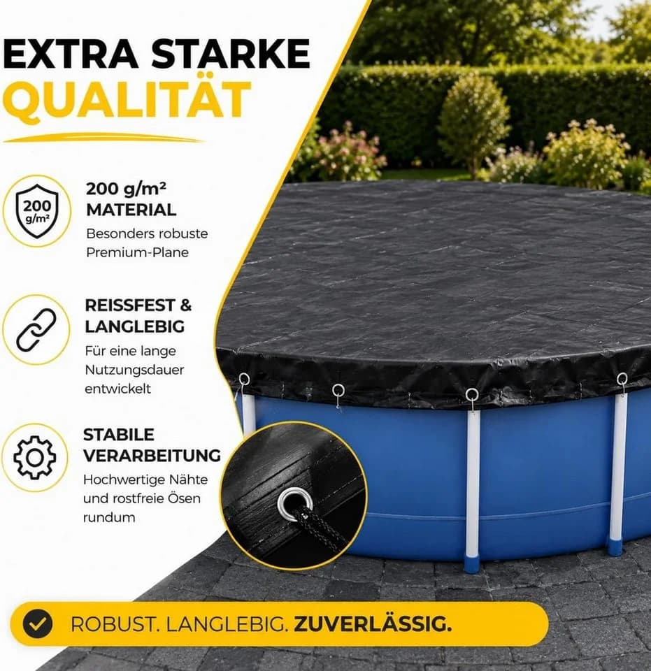 toolmate® Poolüberdachung rund 200 g/m² UV-resistent - Bild 3
