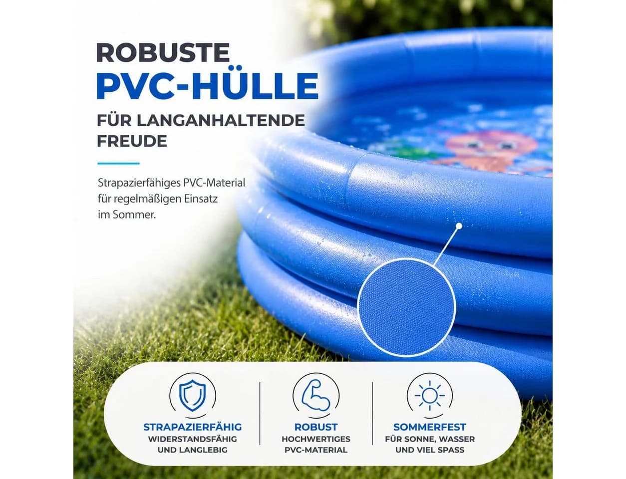 TK Gruppe Aufblasbarer Pool rund PVC Gartenpool - Bild 4