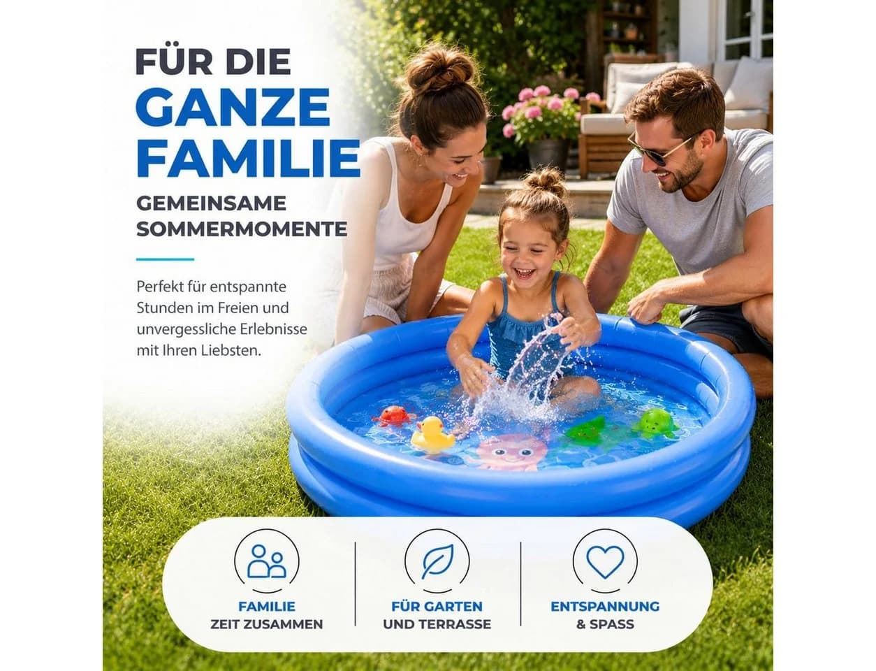 TK Gruppe Aufblasbarer Pool rund PVC Gartenpool - Bild 5