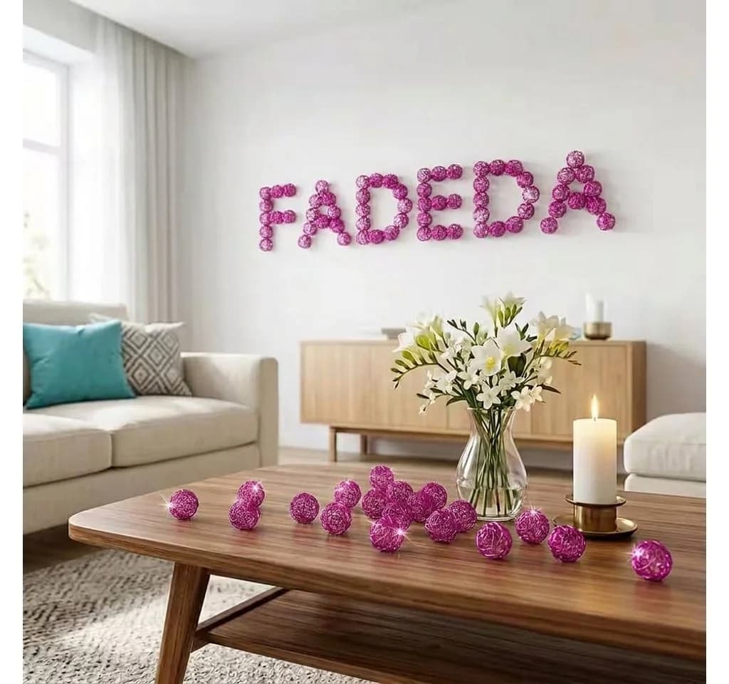 FADEDA Dekokugel Premium Drahtbälle 5er Set Rot 3 cm - Bild 5