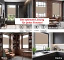 Rikmani Plissee Klemmfix ohne Bohren Beige/Grau Bild 3