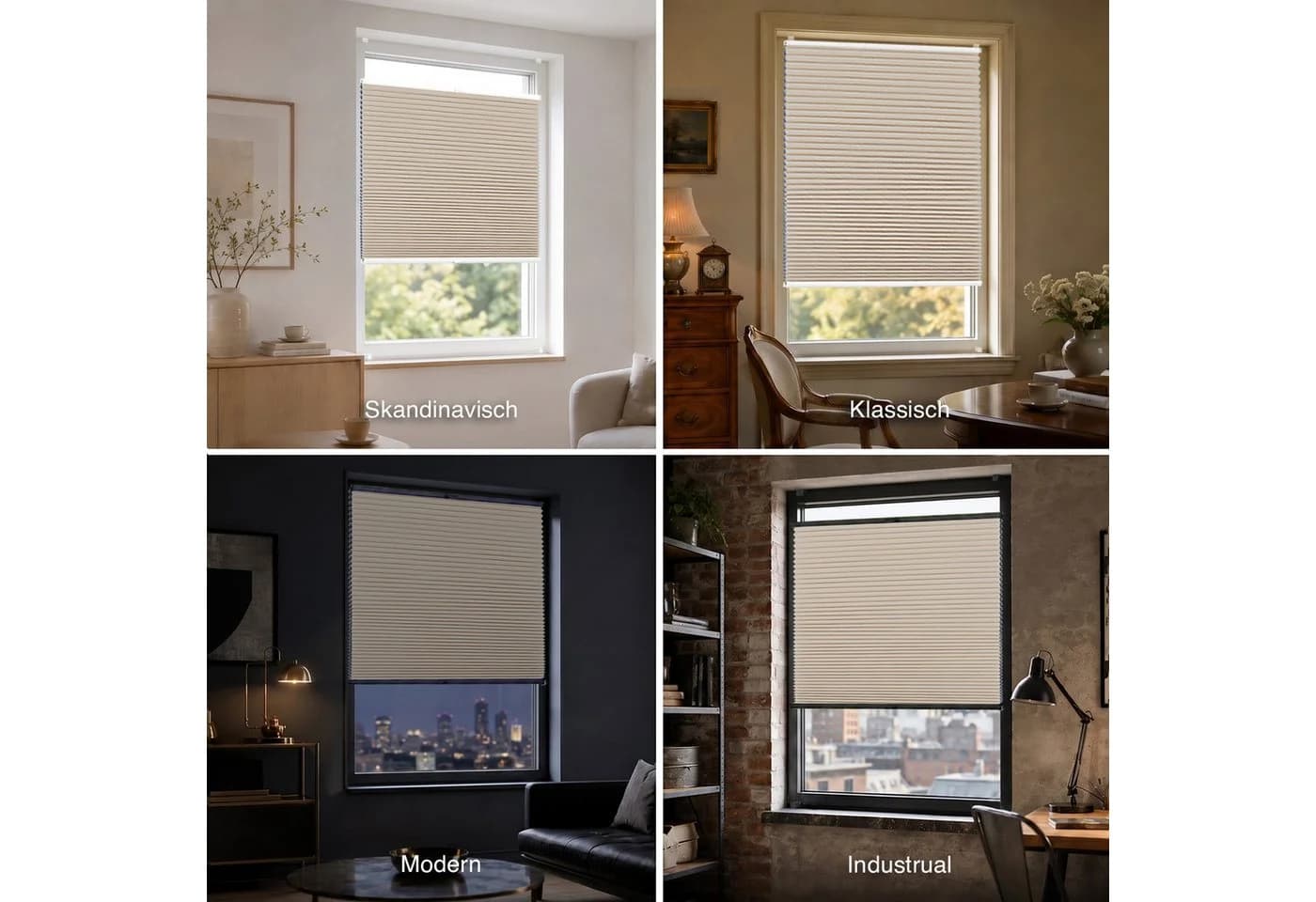 Rikmani Thermo Plissee Verdunkelnd Beige Klemmfix - Bild 5
