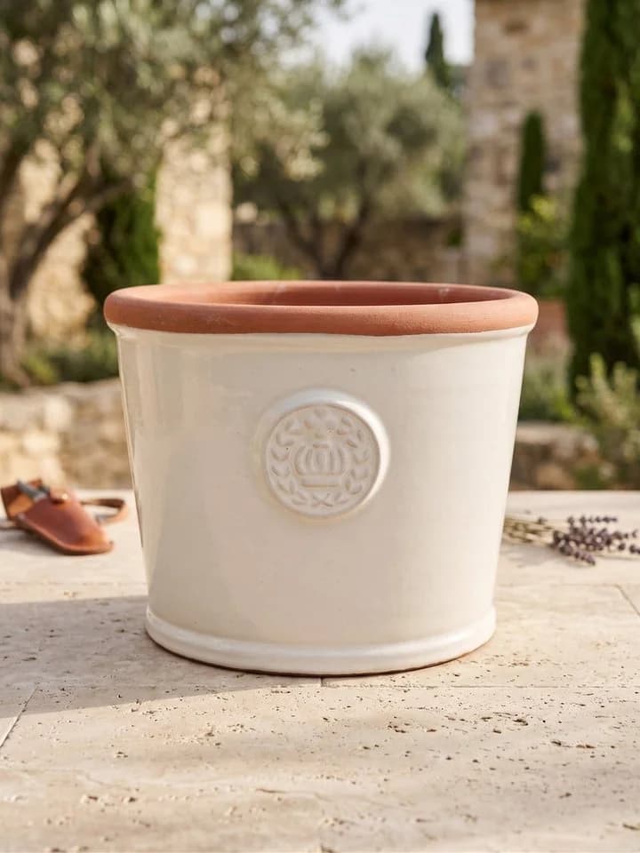 Teramico Pflanzkübel Provence Weiß Frostfestes Steinzeug