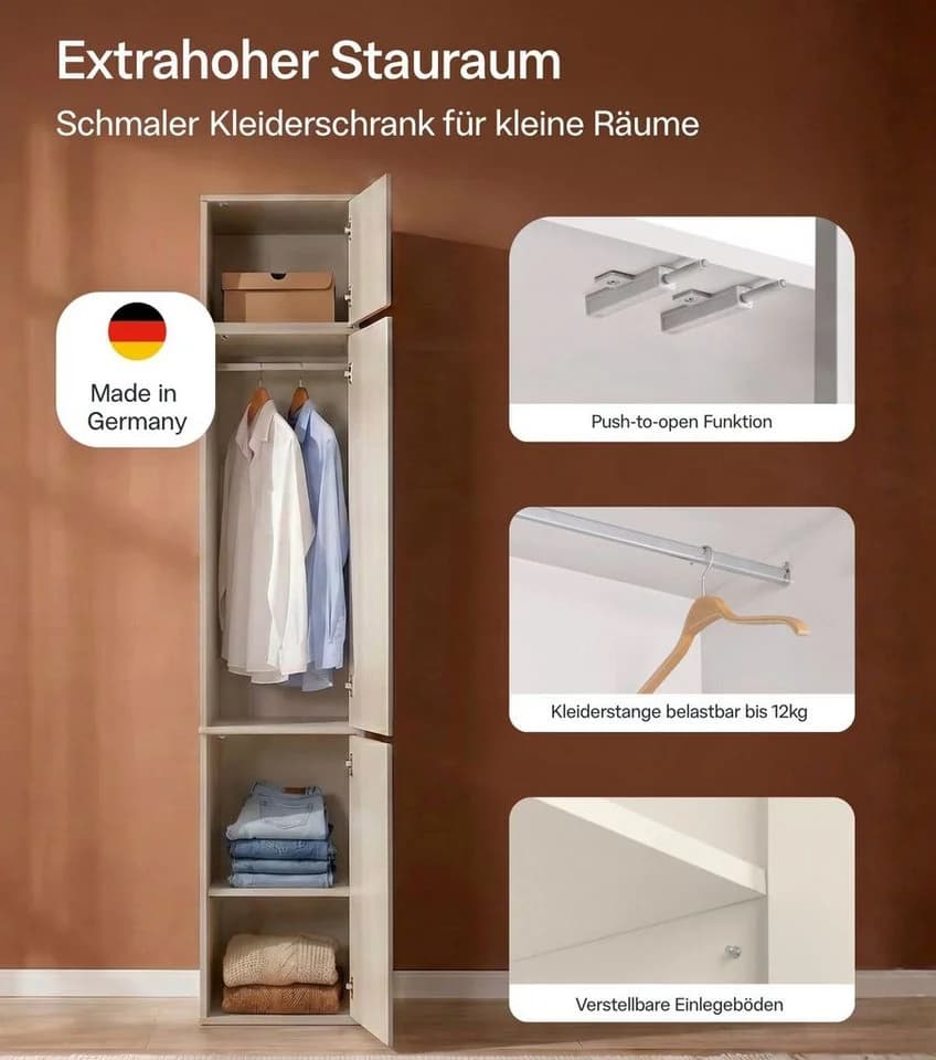 mokebo Kleiderschrank 'Robe' Beige Push-to-Open - Bild 3