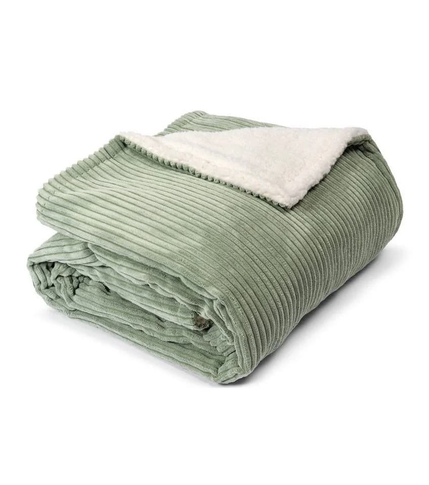 mokebo Wohndecke Duo Cord Sherpa Salbei - Bild 2