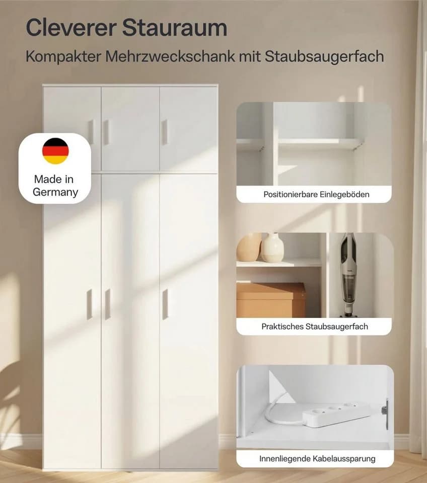 mokebo Mehrzweckschrank Trio 3-türig weiß - Bild 3