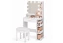 Mondeer Schminktisch mit LED-Licht, Spiegel & Hocker Weiß Bild 5