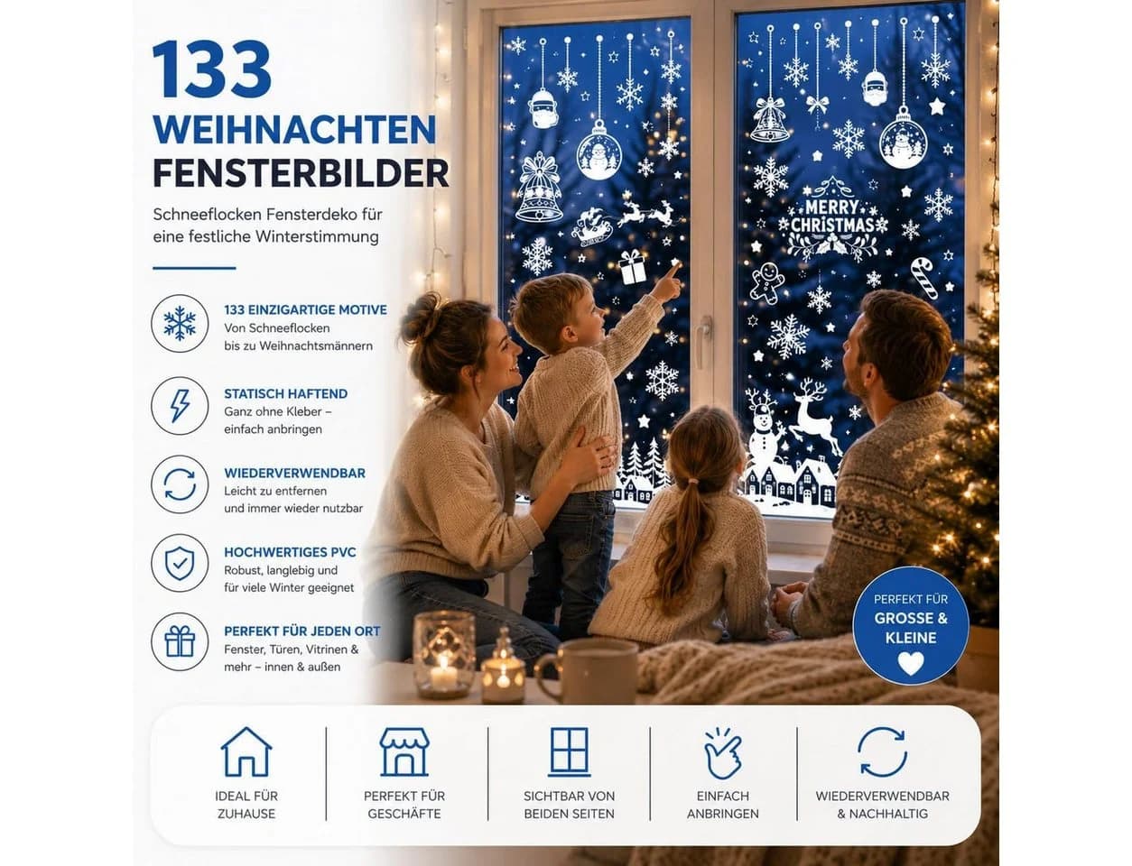 TK Gruppe Weihnachts-Fensterbilder Selbstklebend Deko