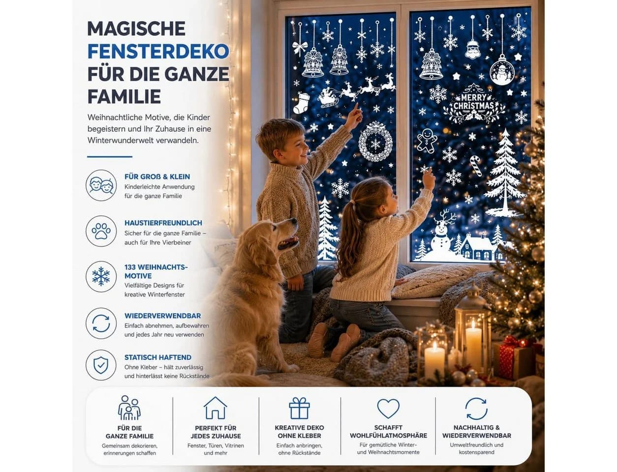 TK Gruppe Weihnachts-Fensterbilder Selbstklebend Deko - Bild 4